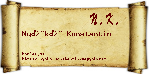 Nyókó Konstantin névjegykártya